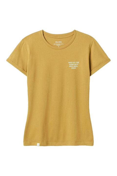 VOLDOG camiseta S / Mustard / Woman T-shirt WHO, WHO?