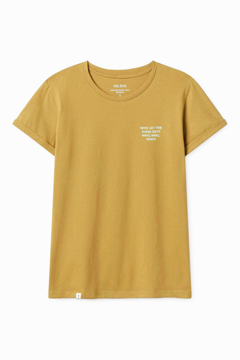 VOLDOG camiseta S / Mustard / Man T-shirt WHO, WHO?